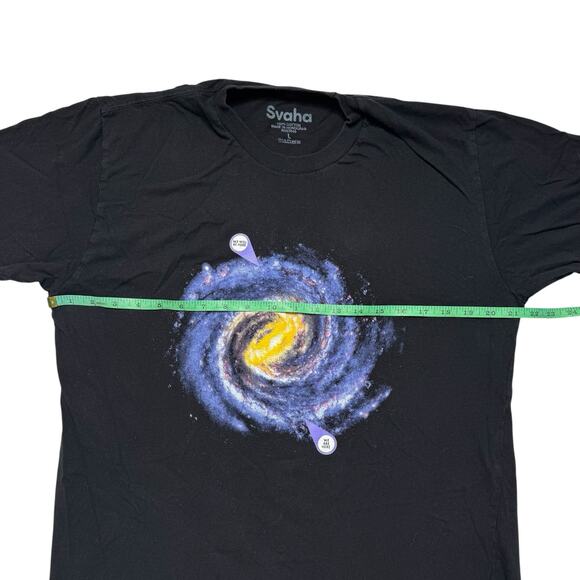 SVAHA Universe We Are Here Black Short Sleeve Tee Size Large Mens/Unisex Cotton - Picture 4 of 5
